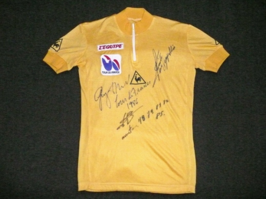 1986 Tour de France signed yellow jersey